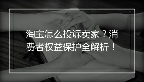 淘宝怎么投诉卖家?消费者权益保护全解析!
