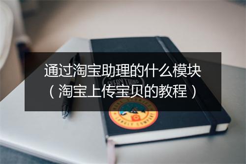 通过淘宝助理的什么模块(淘宝上传宝贝的教程)