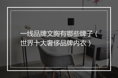 一线品牌文胸有哪些牌子(世界十大奢侈品牌内衣)