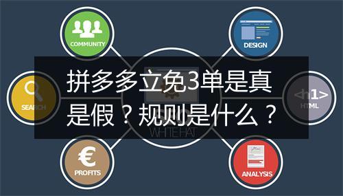 拼多多立免3单是真是假?规则是什么?