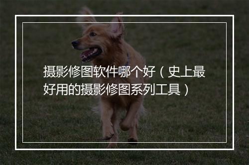 摄影修图软件哪个好(史上最好用的摄影修图系列工具)