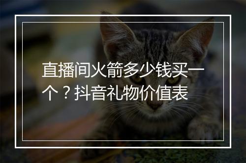 直播间火箭多少钱买一个?抖音礼物价值表