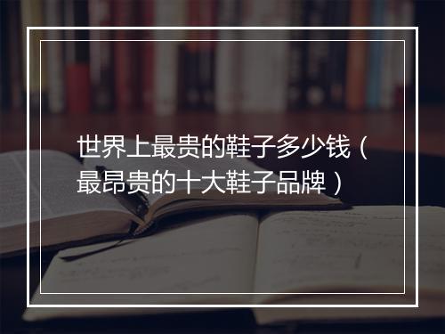 世界上最贵的鞋子多少钱(最昂贵的十大鞋子品牌)