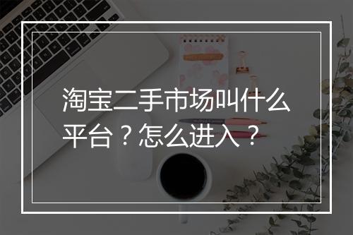淘宝二手市场叫什么平台?怎么进入?