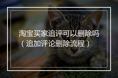 淘宝买家追评可以删除吗(追加评论删除流程)