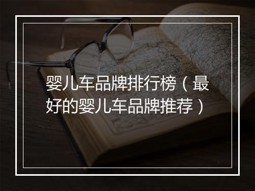 婴儿车品牌排行榜(最好的婴儿车品牌推荐)