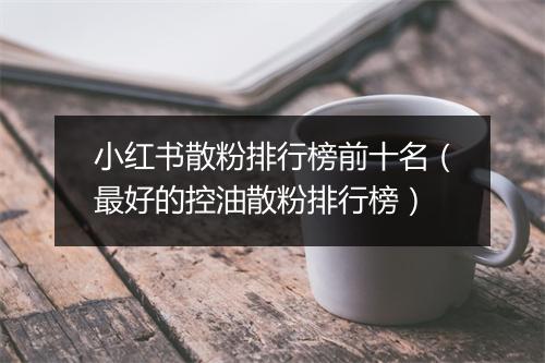 小红书散粉排行榜前十名(最好的控油散粉排行榜)