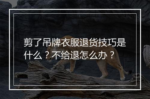 剪了吊牌衣服退货技巧是什么?不给退怎么办?