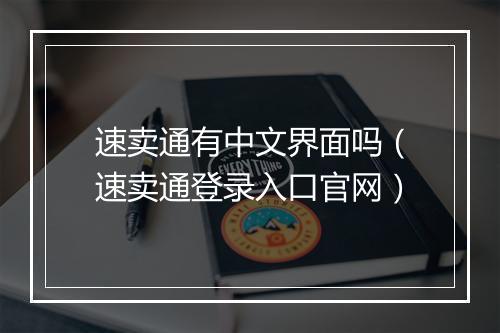 速卖通有中文界面吗(速卖通登录入口官网)