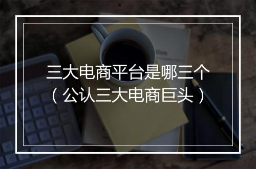 三大电商平台是哪三个(公认三大电商巨头)