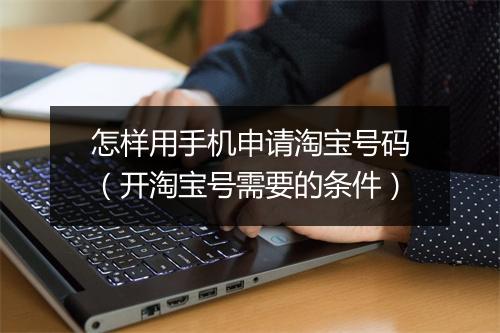 怎样用手机申请淘宝号码(开淘宝号需要的条件)
