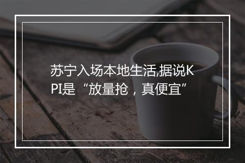苏宁入场本地生活,据说KPI是“放量抢,真便宜”