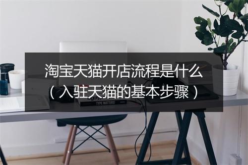 淘宝天猫开店流程是什么(入驻天猫的基本步骤)
