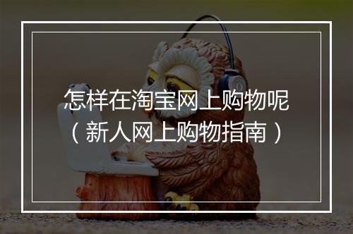 怎样在淘宝网上购物呢(新人网上购物指南)