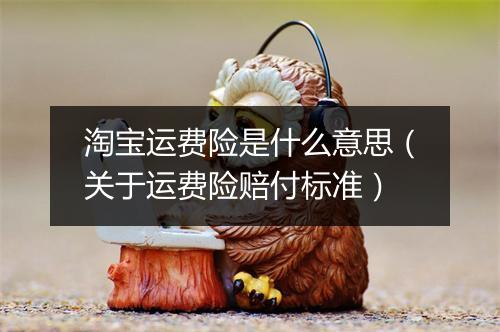 淘宝运费险是什么意思(关于运费险赔付标准)