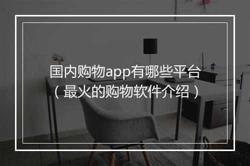 国内购物app有哪些平台(最火的购物软件介绍)