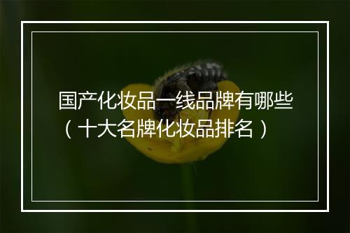 国产化妆品一线品牌有哪些(十大名牌化妆品排名)