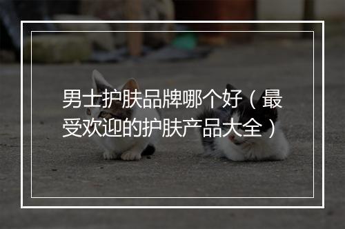 男士护肤品牌哪个好(最受欢迎的护肤产品大全)