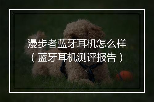 漫步者蓝牙耳机怎么样(蓝牙耳机测评报告)