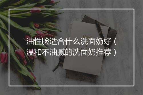油性脸适合什么洗面奶好(温和不油腻的洗面奶推荐)