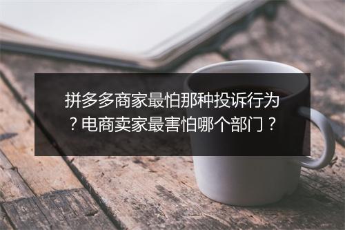 拼多多商家最怕那种投诉行为?电商卖家最害怕哪个部门?