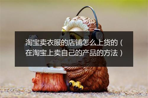 淘宝卖衣服的店铺怎么上货的(在淘宝上卖自己的产品的方法)