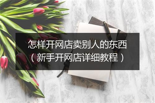 怎样开网店卖别人的东西(新手开网店详细教程)
