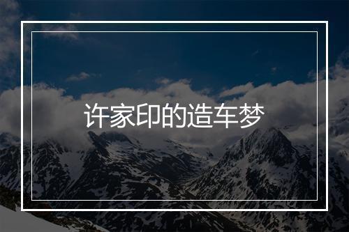 许家印的造车梦