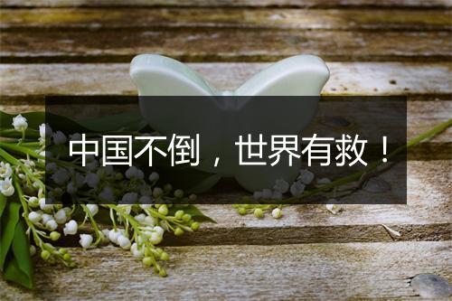 中国不倒,世界有救!