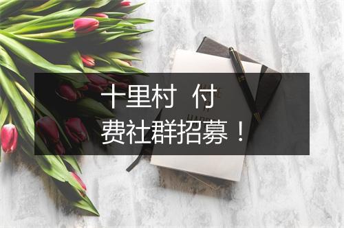 十里村 付费社群招募!