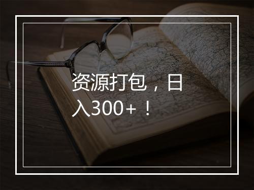 资源打包,日入300+!