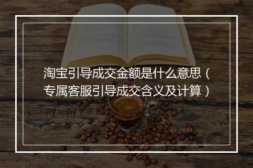 淘宝引导成交金额是什么意思(专属客服引导成交含义及计算)