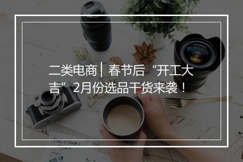二类电商 ▏春节后“开工大吉”2月份选品干货来袭!