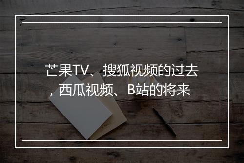 芒果TV、搜狐视频的过去,西瓜视频、B站的将来
