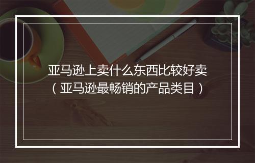 亚马逊上卖什么东西比较好卖(亚马逊最畅销的产品类目)