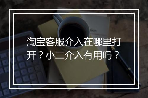 淘宝客服介入在哪里打开?小二介入有用吗?