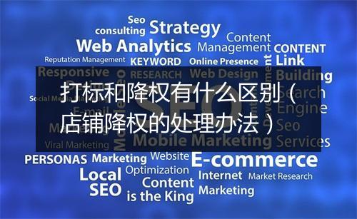 打标和降权有什么区别(店铺降权的处理办法)