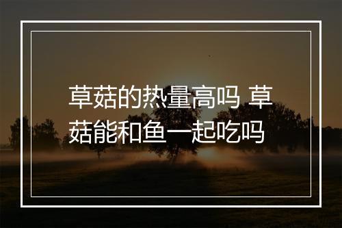 草菇的热量高吗 草菇能和鱼一起吃吗