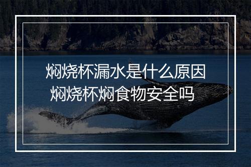 焖烧杯漏水是什么原因 焖烧杯焖食物安全吗