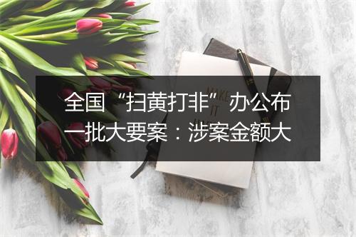 全国“扫黄打非”办公布一批大要案:涉案金额大