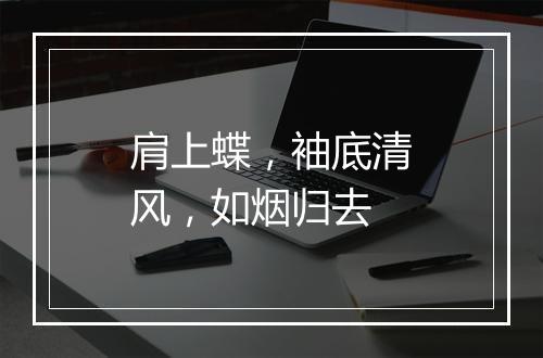 肩上蝶,袖底清风,如烟归去