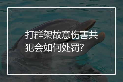打群架故意伤害共犯会如何处罚?