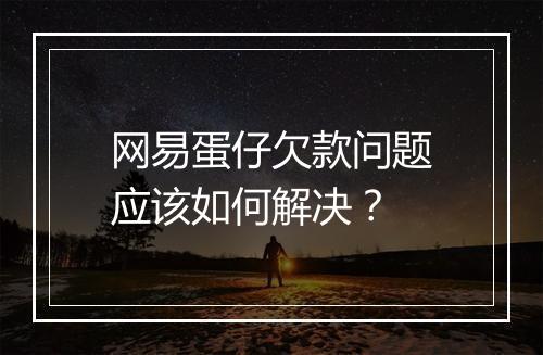 网易蛋仔欠款问题应该如何解决?