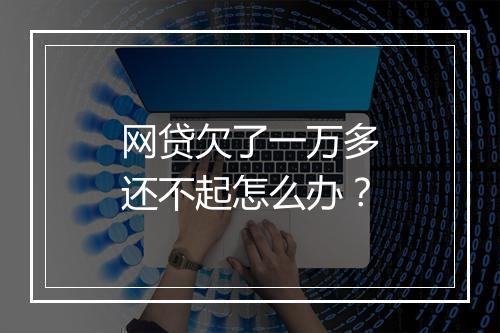 网贷欠了一万多还不起怎么办?