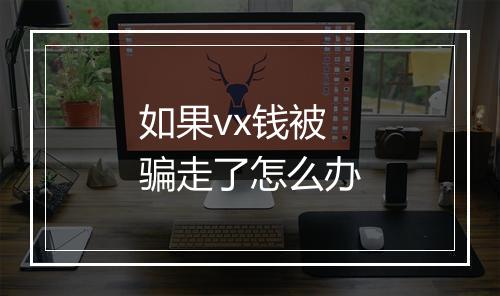 如果vx钱被骗走了怎么办