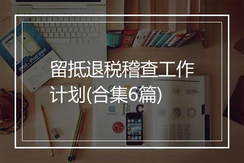 留抵退税稽查工作计划(合集6篇)