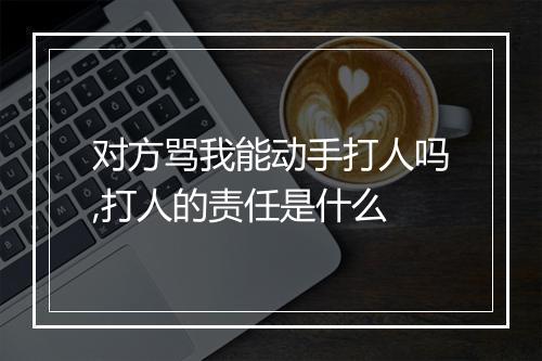 对方骂我能动手打人吗,打人的责任是什么