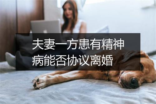 夫妻一方患有精神病能否协议离婚