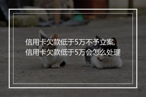 信用卡欠款低于5万不予立案,信用卡欠款低于5万会怎么处理