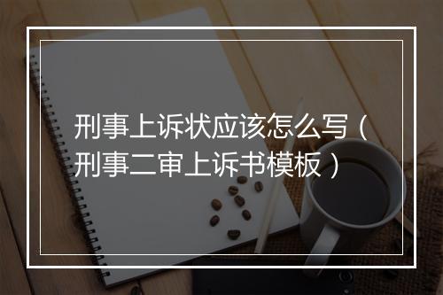 刑事上诉状应该怎么写(刑事二审上诉书模板)